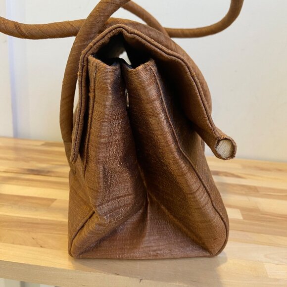 Vintage NWT Handcrafted Bamboo Fiber Handbag With Embroidered Flap By Concubine - Picture 9 of 15